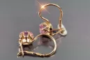 Ruso soviético rosa rosa 14k 585 pendientes de oro vec069 alejandrita rubí esmeralda zafiro ...