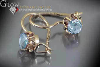 Руски съветски розово розово 14k 585 златни обеци vec069 александрит рубин изумруден сапфир ...