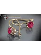 Ruso soviético rosa rosa 14k 585 pendientes de oro vec069 alejandrita rubí esmeralda zafiro ...