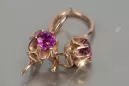 Russische Sowjetische Rose Pink 14k 585 Gold Ohrringe vec069 Alexandrit Rubin Smaragd Saphir ...