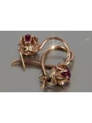 Ruso soviético rosa rosa 14k 585 pendientes de oro vec069 alejandrita rubí esmeralda zafiro ...