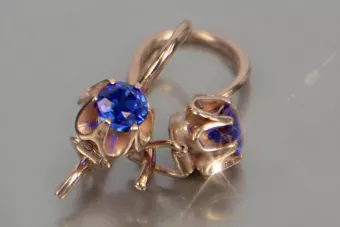 Vintage rose pink 14k 585 gold earrings vec069 alexandrite ruby emerald sapphire ...