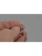 Ruso soviético rosa rosa 14k 585 pendientes de oro vec069 alejandrita rubí esmeralda zafiro ...