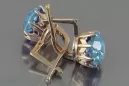 Boucles d’oreilles en or rose soviétique russe 14k 585 vec070 alexandrite rubis émeraude saphir ...