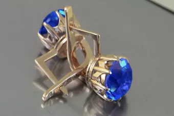 Ruso soviético rosa rosa 14k 585 pendientes de oro vec070 alejandrita rubí esmeralda zafiro ...