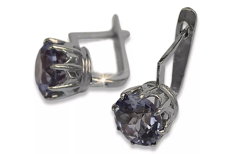 102 / 5 000 Pendientes Vintage plata 925 con zafiro alexandrite zafiro esmeralda zircons vec070s