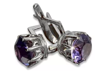 102 / 5 000 Vintage earrings silver 925 with alexandrite ruby sapphire emerald aquamarine zircons vec070s