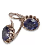 Boucles d’oreilles en or rose soviétique russe 14k 585 vec074 alexandrite rubis émeraude saphir ...