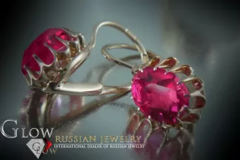 Russische Sowjetische Rose Pink 14k 585 Gold Ohrringe vec074 Alexandrit Rubin Smaragd Saphir ...