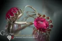 Russische Sowjetische Rose Pink 14k 585 Gold Ohrringe vec074 Alexandrit Rubin Smaragd Saphir ...
