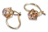 Russian Soviet rose pink 14k 585 gold earrings vec004 alexandrite ruby emerald sapphire ...