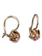 Vintage auskariai iš 14k 585 rožinio aukso vec004 aleksandritas rubinas emeraldas safiras ...