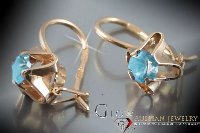 Russische Sowjetische Rose Pink 14k 585 Gold Ohrringe vec004 Alexandrit Rubin Smaragd Saphir ...