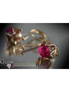 Ruso soviético rosa rosa 14k 585 pendientes de oro vec004 alejandrita rubí esmeralda zafiro ...