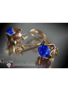 Boucles d’oreilles en or rose soviétique russe 14k 585 vec004 alexandrite rubis émeraude saphir ...