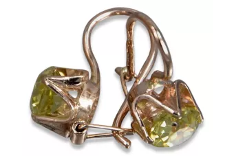 Vintage rose pink 14k 585 gold earrings vec004 alexandrite ruby emerald sapphire ...