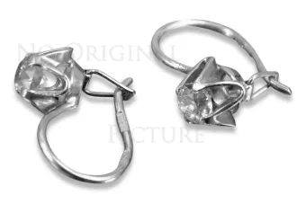 Boucles d’oreilles en or rose soviétique russe 14k 585 vec004 alexandrite rubis émeraude saphir ...