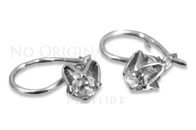 Boucles d’oreilles en or rose soviétique russe 14k 585 vec004 alexandrite rubis émeraude saphir ...
