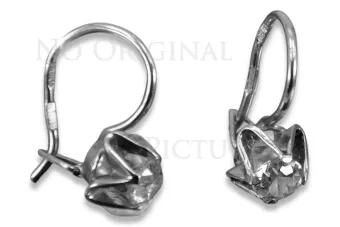 Boucles d’oreilles en or rose soviétique russe 14k 585 vec004 alexandrite rubis émeraude saphir ...