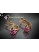 Russische Sowjetische Rose Pink 14k 585 Gold Ohrringe vec005 Alexandrit Rubin Smaragd Saphir ...