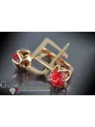 Vintage rose pink 14k 585 gold earrings vec005 alexandrite ruby emerald sapphire ... Vintage Russian Soviet Style