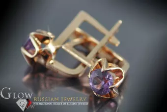 Βίντεζ σκουλαρίκια από 14k 585 ροζ χρυσό vec005 αλεξανδρίτη ρουμπίνι σμαράγδι σαφείρι ...