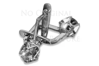 Boucles d’oreilles en or rose soviétique russe 14k 585 vec005 alexandrite rubis émeraude saphir ...
