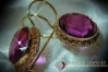 Russian Soviet rose pink 14k 585 gold earrings vec007 alexandrite ruby emerald sapphire ...