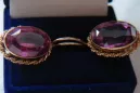 Vintage kolczyki z 14k 585 różowego złota vec007 aleksandryt rubin szmaragd szafir ...