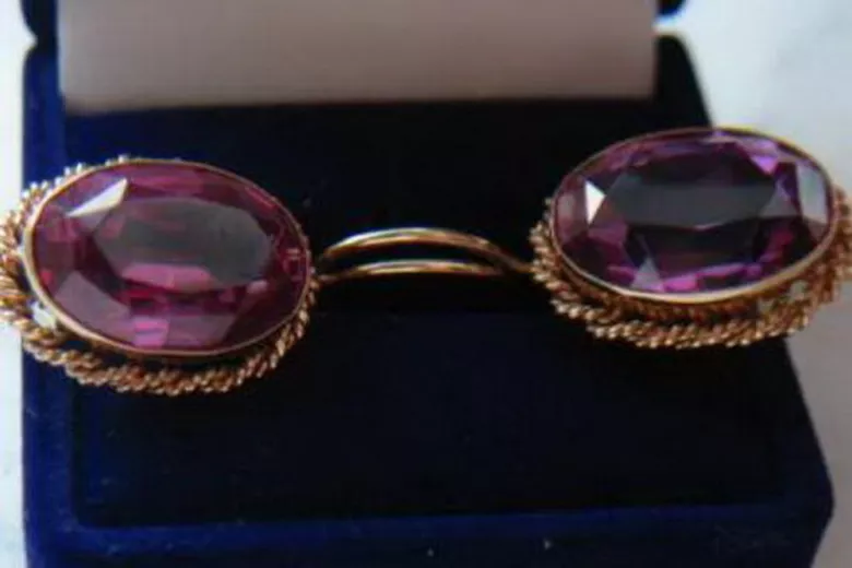 Rus sovietic a crescut roz 14k 585 cercei de aur vec007 alexandrite rubin smarald safir ...