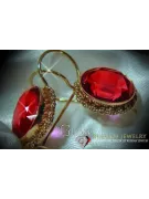 Boucles d’oreilles en or rose soviétique russe 14k 585 vec007 alexandrite rubis émeraude saphir ...