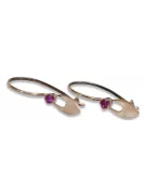Russische Sowjetische Rose Pink 14k 585 Gold Ohrringe vec008 Alexandrit Rubin Smaragd Saphir ...