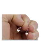 Russische Sowjetische Rose Pink 14k 585 Gold Ohrringe vec008 Alexandrit Rubin Smaragd Saphir ...