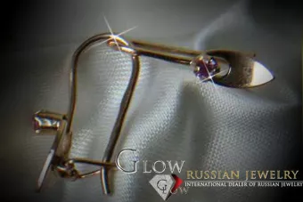 Russische Sowjetische Rose Pink 14k 585 Gold Ohrringe vec008 Alexandrit Rubin Smaragd Saphir ...