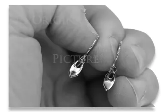 Vintažiniai auskarai iš 14k 585 rožinio aukso vec008 aleksandrito rubino smaragdo safyro...