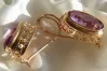 Russian Soviet rose pink 14k 585 gold earrings vec010 alexandrite ruby emerald sapphire ...