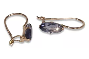 Vintage náušnice s 14k 585 Pink Gold Vec011 Alexandrite Rubin Emaragd Sapphire ...