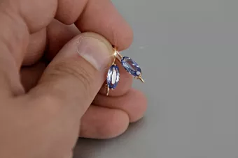 Βίντεζ σκουλαρίκια από 14k 585 ροζ χρυσό vec011 αλεξανδρίτη ρουμπίνι ζαφείρι ...