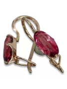 Ruso soviético rosa rosa 14k 585 pendientes de oro vec011 alejandrita rubí esmeralda zafiro ...