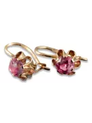 Boucles d’oreilles en or russe rose rose 14k 585 vec013 alexandrite rubis émeraude saphir ...