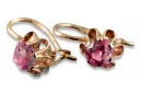 Boucles d’oreilles en or russe rose rose 14k 585 vec013 alexandrite rubis émeraude saphir ...