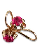 Boucles d’oreilles en or russe rose rose 14k 585 vec013 alexandrite rubis émeraude saphir ...