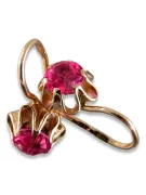 Ruso soviético rosa rosa 14k 585 pendientes de oro vec013 alejandrita rubí esmeralda zafiro ...