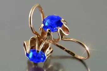 Vintage rose pink 14k 585 gold earrings vec013 alexandrite ruby emerald sapphire ...