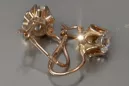 Vintage rose pink 14k 585 gold earrings vec013 alexandrite ruby emerald sapphire ...