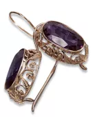 Russische Sowjetische Rose Pink 14k 585 Gold Ohrringe vec014 Alexandrit Rubin Smaragd Saphir ...