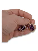 Russische Sowjetische Rose Pink 14k 585 Gold Ohrringe vec014 Alexandrit Rubin Smaragd Saphir ...