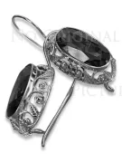 Boucles d’oreilles en or rose soviétique russe 14k 585 vec014 alexandrite rubis émeraude saphir ...