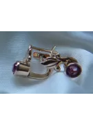 Russische Sowjetische Rose Pink 14k 585 Gold Ohrringe vec015 Alexandrit Rubin Smaragd Saphir ...