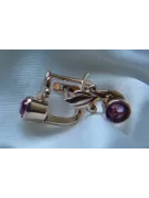 Rusă sovietică a crescut roz 14k 585 cercei de aur vec015 alexandrit rubin smarald safir ...